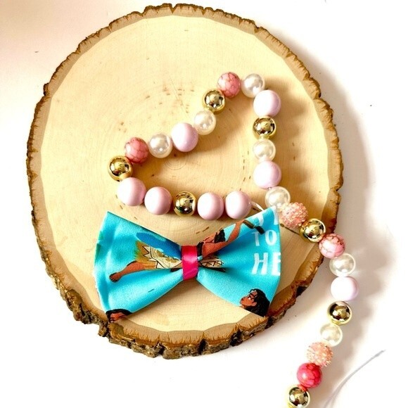 NWOT Moana Fabric Hairbow in Blue & Multi - Picture 2 of 3